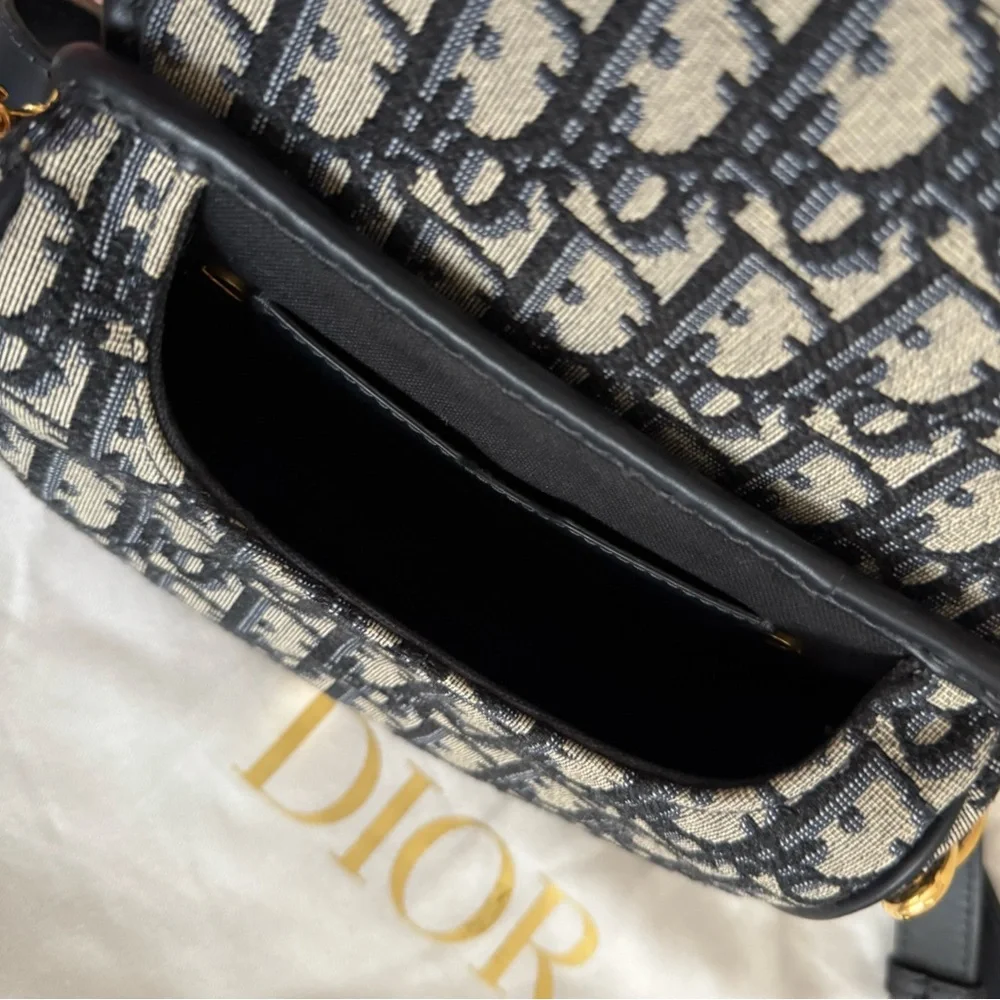 DIOR Small Bobby Bag in Blue Oblique Jaquard - Picture 5 of 10